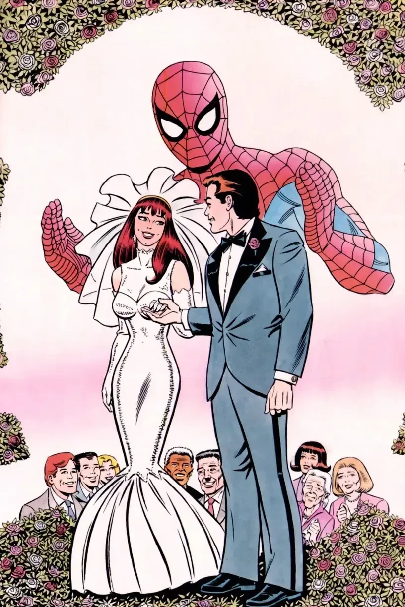 Peter and Mary Jane making their vows at their wedding.