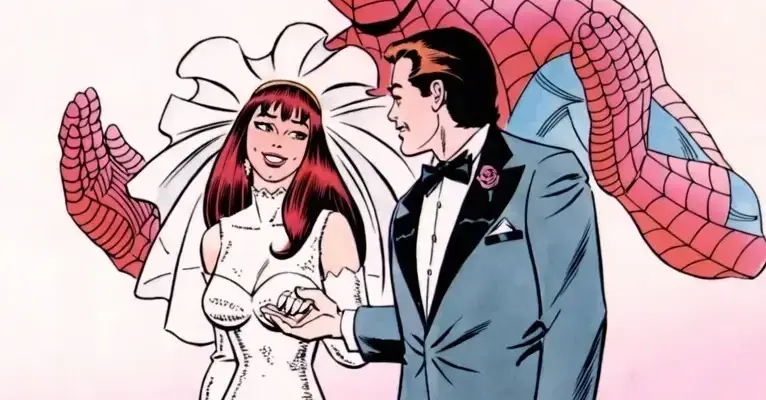 Peter and Mary Jane making their vows at their wedding.