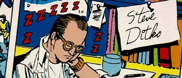 Steve Ditko sleeping comic style.