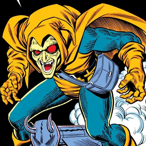 The Hobgoblin grinning maniacally on his glider.